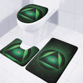 Green Masonic Eye Print 3 Piece Bath Mat Set