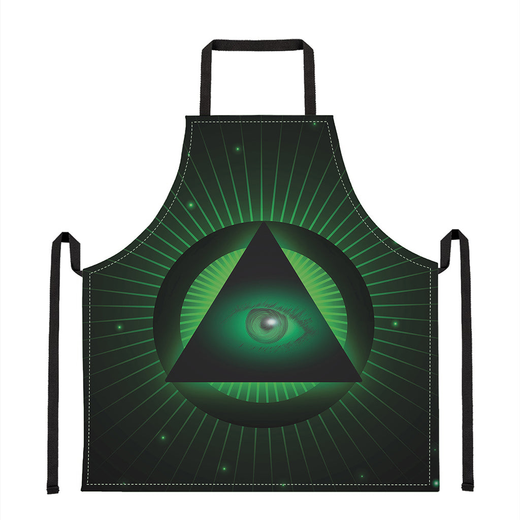 Green Masonic Eye Print Apron