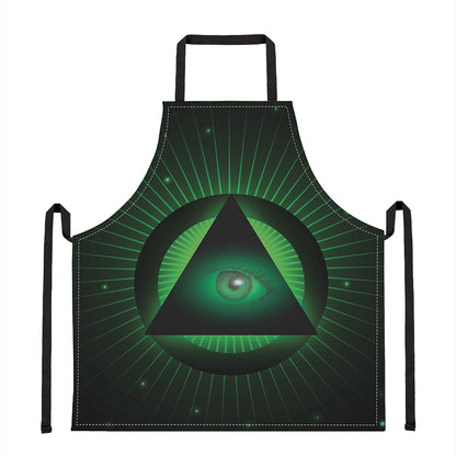 Green Masonic Eye Print Apron