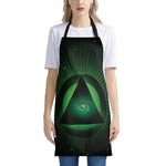 Green Masonic Eye Print Apron