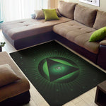 Green Masonic Eye Print Area Rug
