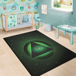 Green Masonic Eye Print Area Rug