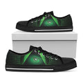 Green Masonic Eye Print Black Low Top Sneakers