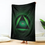 Green Masonic Eye Print Blanket