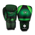 Green Masonic Eye Print Boxing Gloves