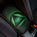 Green Masonic Eye Print Car Center Console Cover