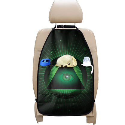 Green Masonic Eye Print Car Seat Organizers