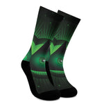Green Masonic Eye Print Crew Socks
