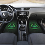 Green Masonic Eye Print Front and Back Car Floor Mats