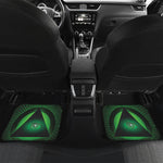 Green Masonic Eye Print Front and Back Car Floor Mats