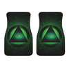 Green Masonic Eye Print Front Car Floor Mats