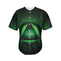 Green Masonic Eye Print Men's Baseball Jersey