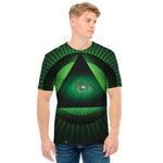Green Masonic Eye Print Men's T-Shirt