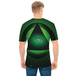 Green Masonic Eye Print Men's T-Shirt