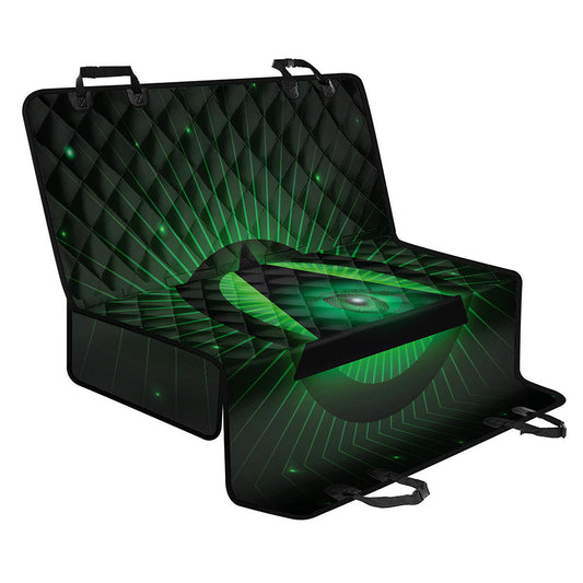 Green Masonic Eye Print Pet Car Back Seat Cover