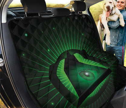 Green Masonic Eye Print Pet Car Back Seat Cover