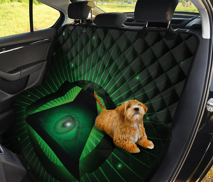 Green Masonic Eye Print Pet Car Back Seat Cover