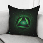 Green Masonic Eye Print Pillow Cover