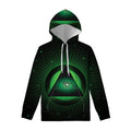 Green Masonic Eye Print Pullover Hoodie