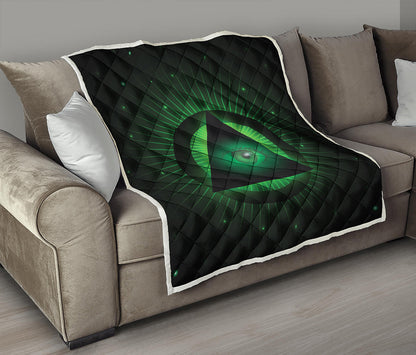 Green Masonic Eye Print Quilt
