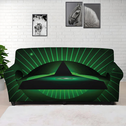 Green Masonic Eye Print Sofa Cover