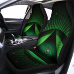 Green Masonic Eye Print Universal Fit Car Seat Covers