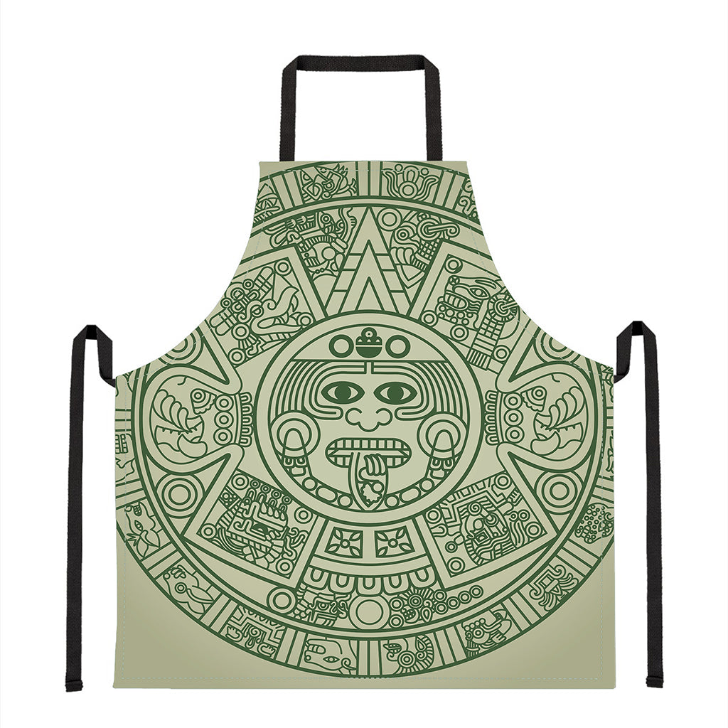 Green Maya Calendar Print Apron