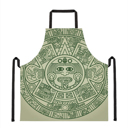 Green Maya Calendar Print Apron