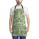 Green Maya Calendar Print Apron
