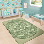 Green Maya Calendar Print Area Rug