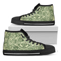 Green Maya Calendar Print Black High Top Sneakers
