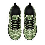Green Maya Calendar Print Black Sneakers