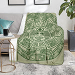 Green Maya Calendar Print Blanket