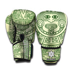 Green Maya Calendar Print Boxing Gloves