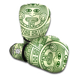 Green Maya Calendar Print Boxing Gloves