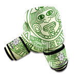 Green Maya Calendar Print Boxing Gloves