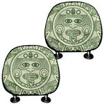 Green Maya Calendar Print Car Headrest Covers