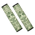 Green Maya Calendar Print Car Seat Belt Covers