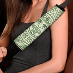 Green Maya Calendar Print Car Seat Belt Covers