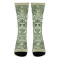 Green Maya Calendar Print Crew Socks