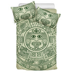 Green Maya Calendar Print Duvet Cover Bedding Set