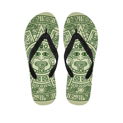 Green Maya Calendar Print Flip Flops