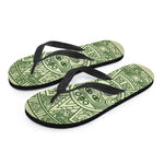 Green Maya Calendar Print Flip Flops