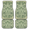 Green Maya Calendar Print Front and Back Car Floor Mats
