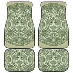 Green Maya Calendar Print Front and Back Car Floor Mats
