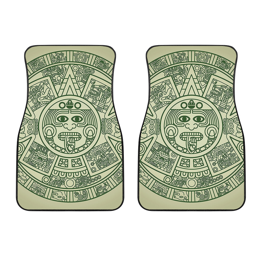 Green Maya Calendar Print Front Car Floor Mats