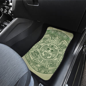 Green Maya Calendar Print Front Car Floor Mats