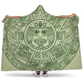 Green Maya Calendar Print Hooded Blanket