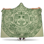 Green Maya Calendar Print Hooded Blanket