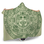 Green Maya Calendar Print Hooded Blanket